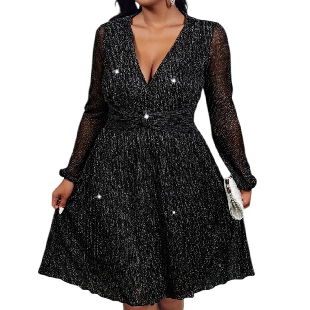 Women’s Sequin V-Neck A-line Dress